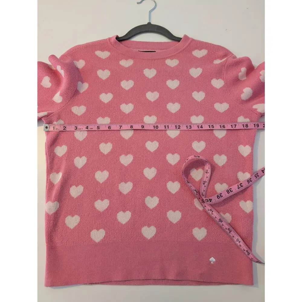 Kate Spade Sweater Perfect Heart Rich Carnation Feminine Designer Pink Size XS